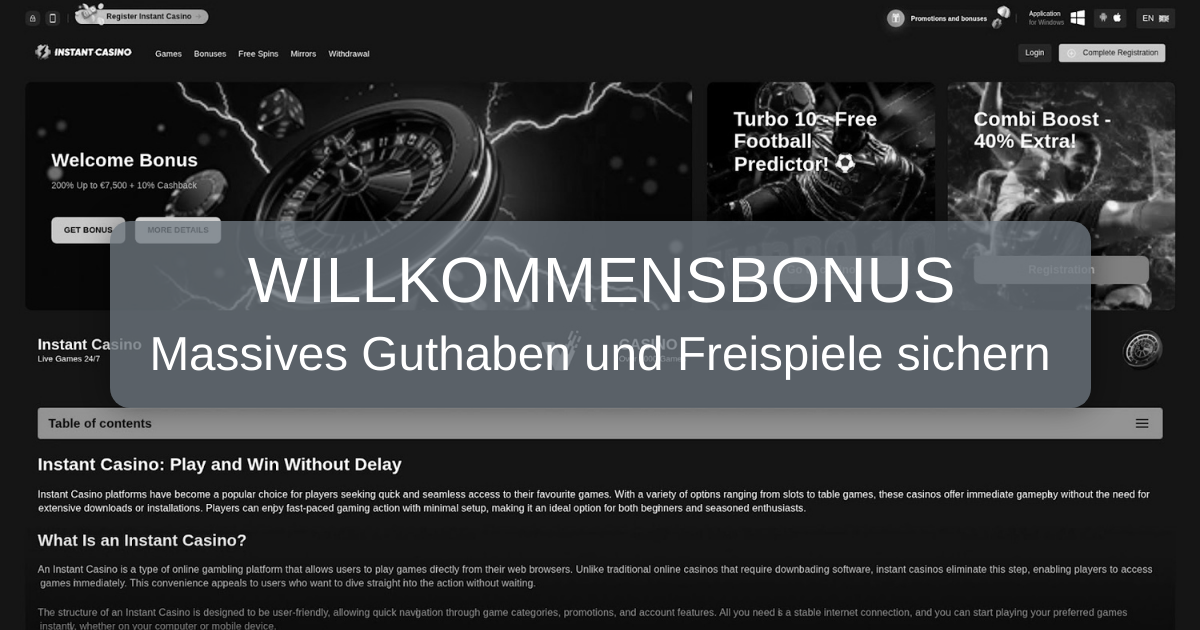 Instant Casino - Offizielle Webseite in Deutschland